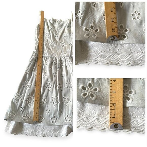 Bill Blass Silver Gray Eyelet Sleeveless Dress, Size 6 - Picture 15 of 16